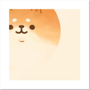 Yeastken round shiba inu dog Posters and Art